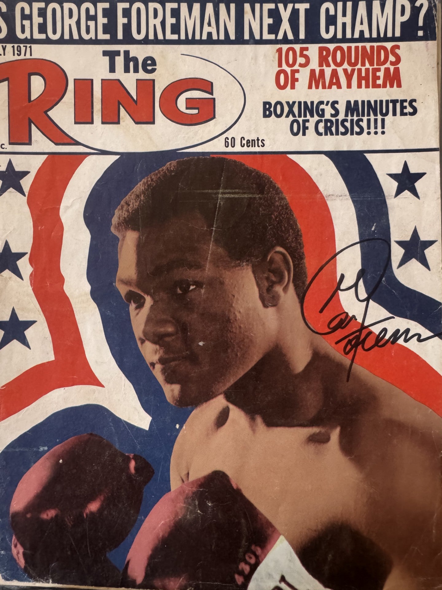 George Foreman Signed Autographed Rare Vintage Boxing Magazine/program COA