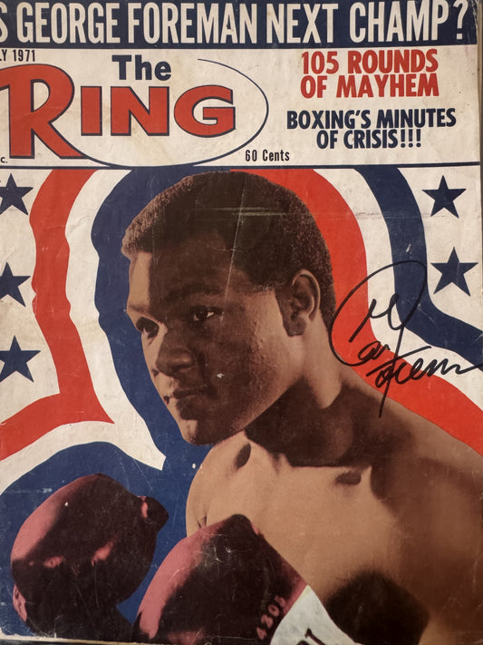 George Foreman Signed Autographed Rare Vintage Boxing Magazine/program COA