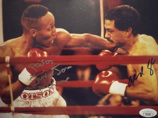 Junior Poison Jones & Orlando Canizales Dual Signed Rare Autographed Boxing 8x10 Photo COA