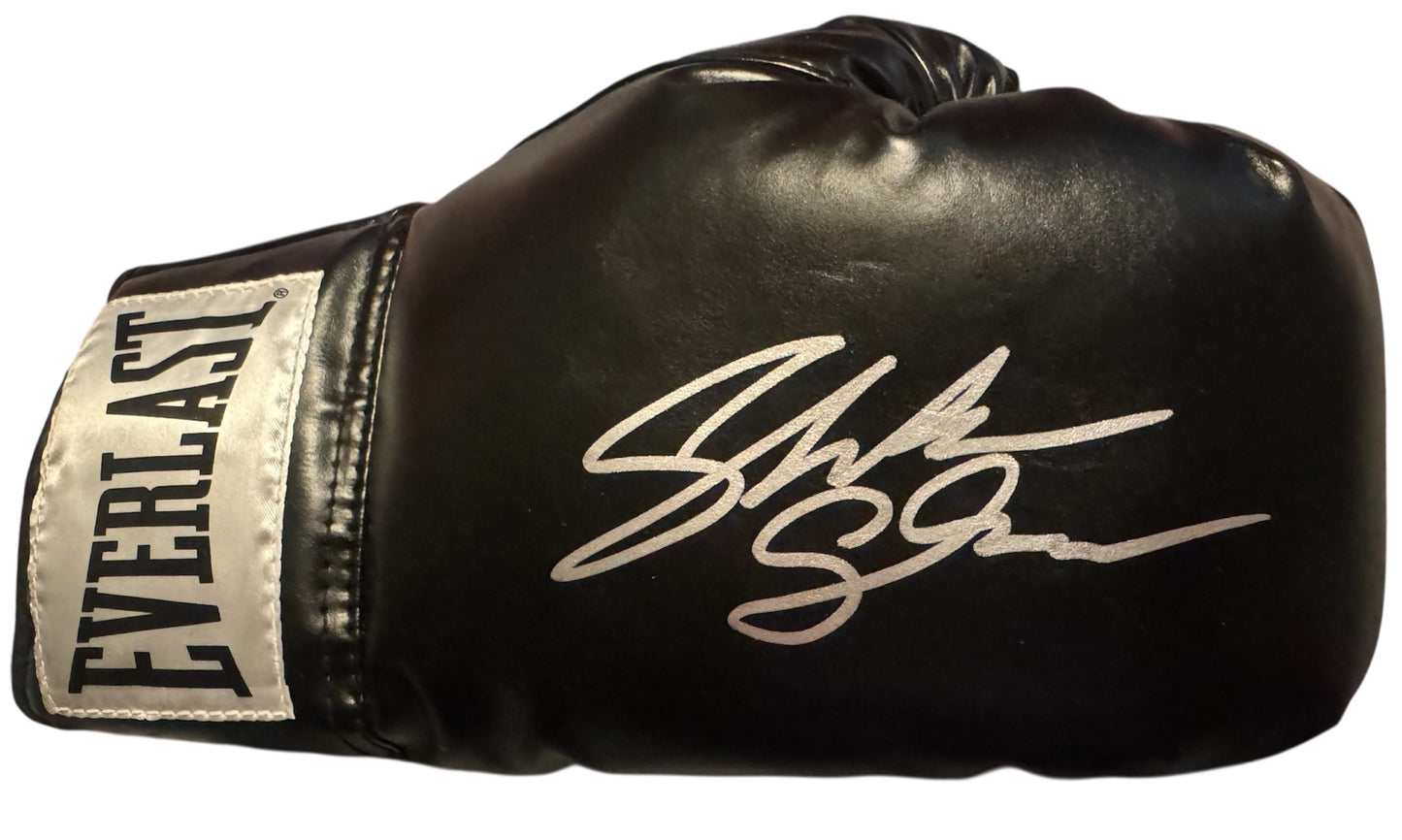 Shakur Stevenson Autographed Signed Black Everlast Boxing glove. COA